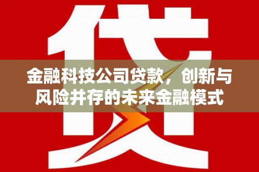 茶山金融科技公司贷款，创新与风险并存的未来金融模式