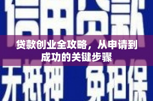 茶山贷款创业全攻略，从申请到成功的关键步骤