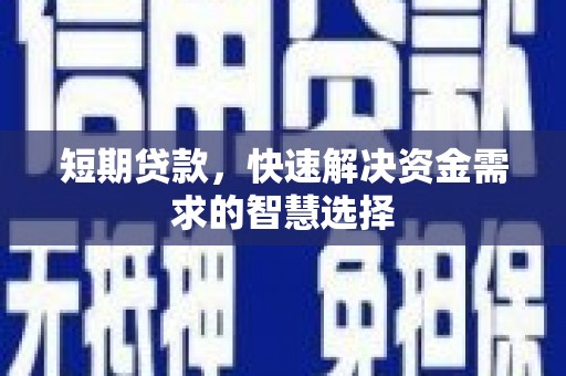 茶山短期贷款，快速解决资金需求的智慧选择
