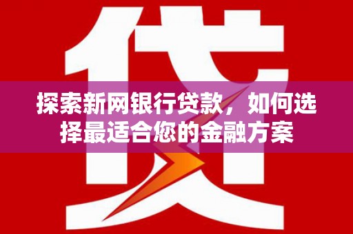 茶山探索新网银行贷款，如何选择最适合您的金融方案