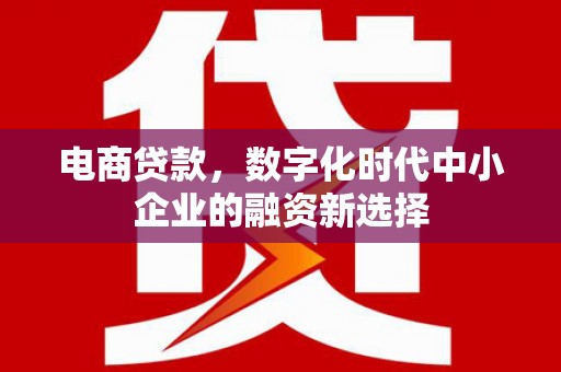 茶山电商贷款，数字化时代中小企业的融资新选择