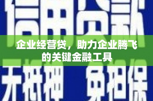 茶山企业经营贷，助力企业腾飞的关键金融工具