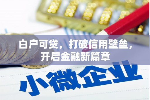 茶山白户可贷，打破信用壁垒，开启金融新篇章