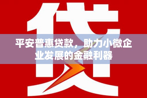 茶山平安普惠贷款，助力小微企业发展的金融利器