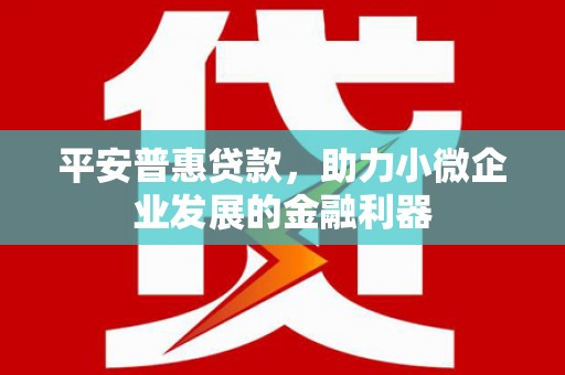 茶山平安普惠贷款，助力小微企业发展的金融利器