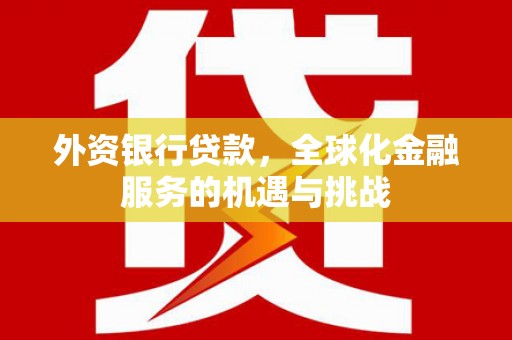 茶山外资银行贷款，全球化金融服务的机遇与挑战
