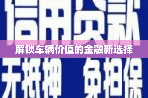 茶山解锁车辆价值的金融新选择