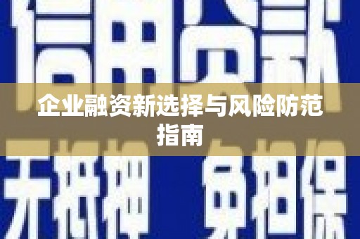茶山企业融资新选择与风险防范指南